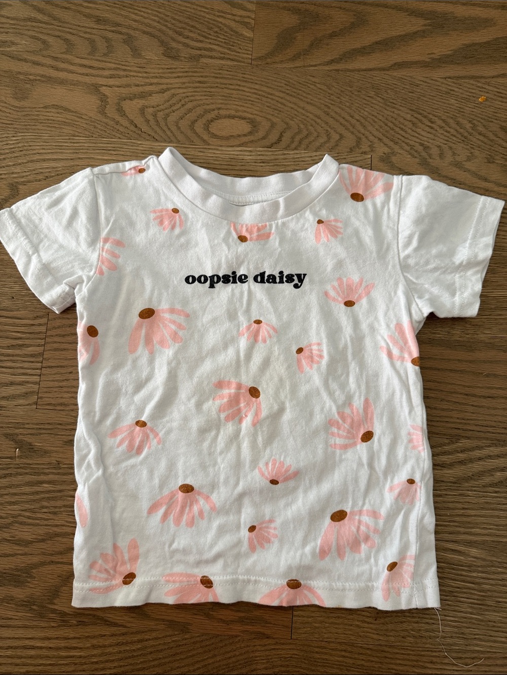 dot Australia Kids "Oopsie Daisy" White T-Shirt with Pink Daisy Print 3T